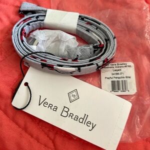 Vera Bradley playful penguin GRAY lanyard